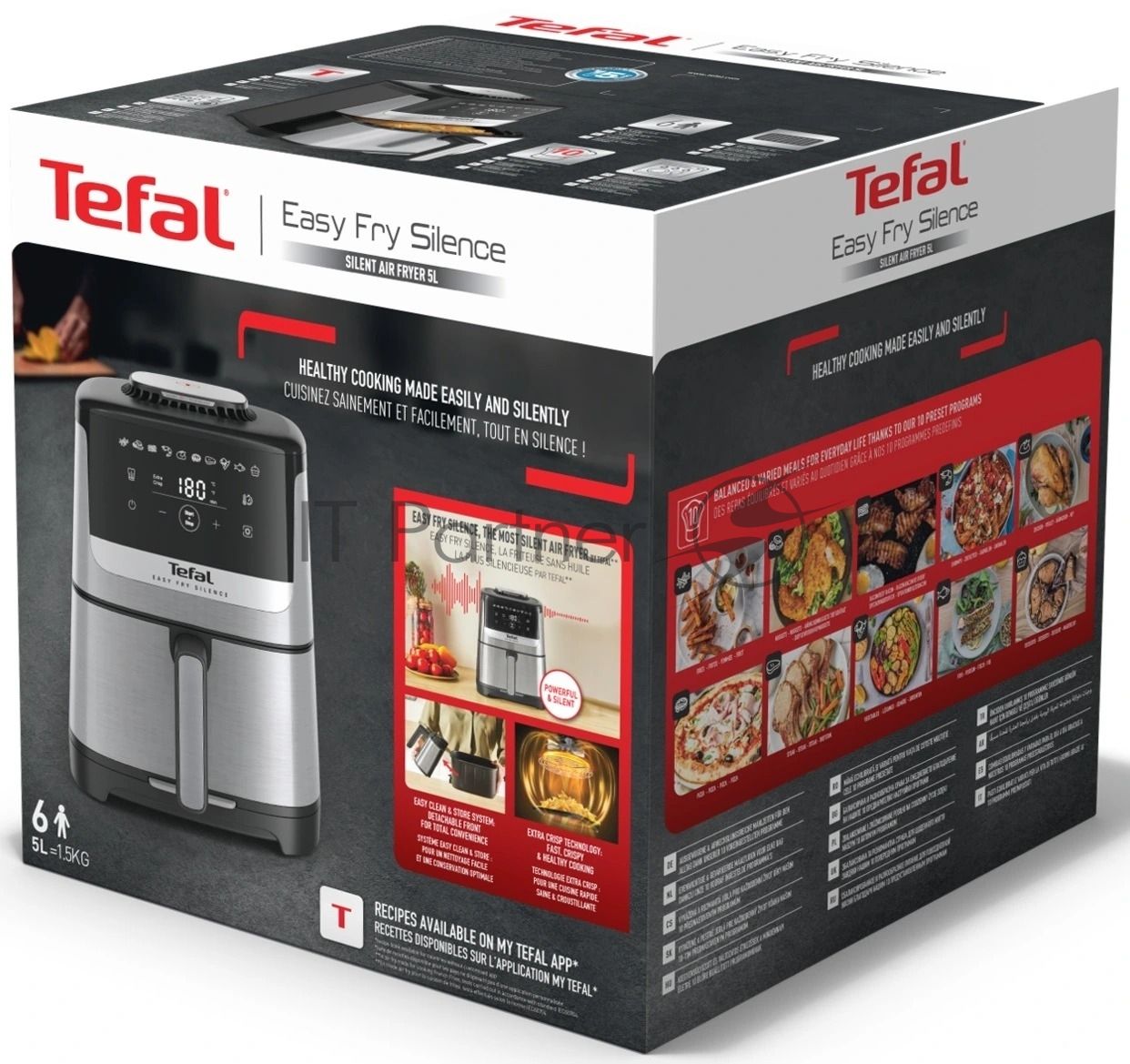 Аэрогриль Tefal Easy Fry Silence EY552DE0 серебристый