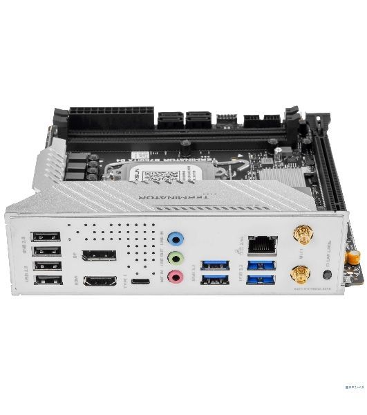 Материнская плата Maxsun Terminator B760ITX D4 WIFI V3, LGA 1700, Intel B760, 2xDDR4 (до 64 ГБ), 4xSATA, 2xM.2 (PCIe 4.0 x4), 1xPCIe 5.0 x16, 1xHDMI, 1xDP, 1x2.5Gb LAN, Wi-Fi 6E, Bluetooth 5.3, 1xUSB-C 20Gbps, 4xUSB-A 5Gbps, 4xUSB-A 2.0, 3x3.5 мм, 7.1, чё