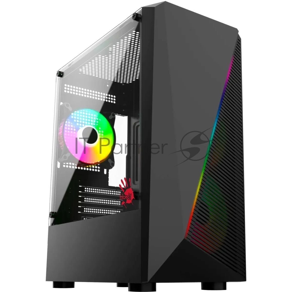 Компьютерный корпус Bloody BD-CC102F черный без БП mATX 2x120мм 2xUSB 2.0 1xUSB 3.0 audio bott PSU
