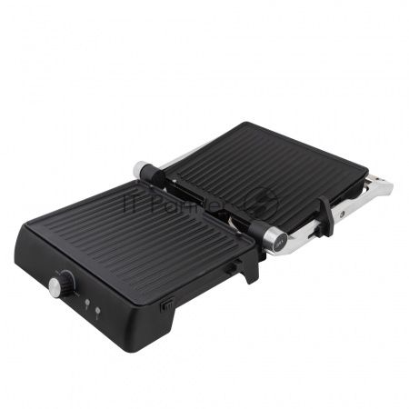 Гриль электрический Endever Grillmaster 225, серебристый/черный, 2300 Вт, терморегулятор, размер пов-ти 28х17 см