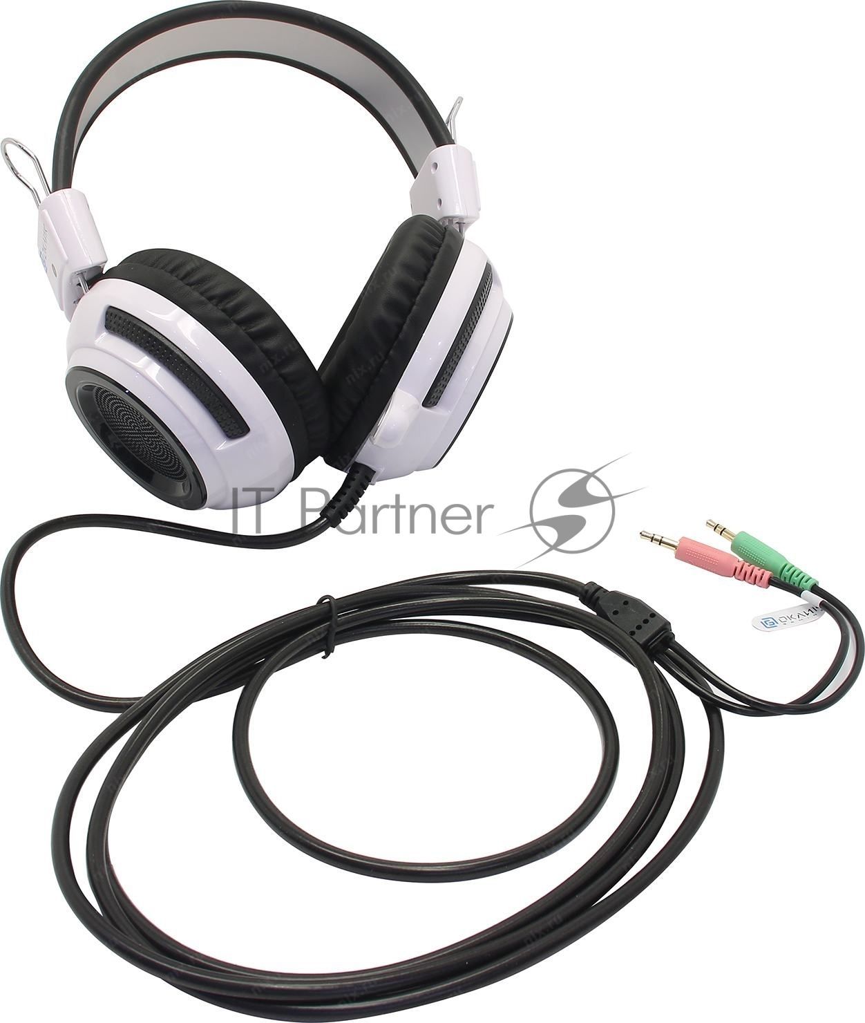 Проводные наушники Oklick HS-G300 белый/черный, полноразмерные, Jack 3.5 мм