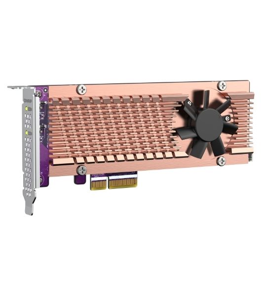 Плата расширения QNAP QM2-2P-244A Dual M.2 22110/2280 SATA SSD expansion card (PCIe Gen2 x2), Low-profile bracket pre-loaded, Low-profile flat and Full-height are bundled (shorter version to support TVS-x82/TS-x77 PCIe slot 2 & slot 3)