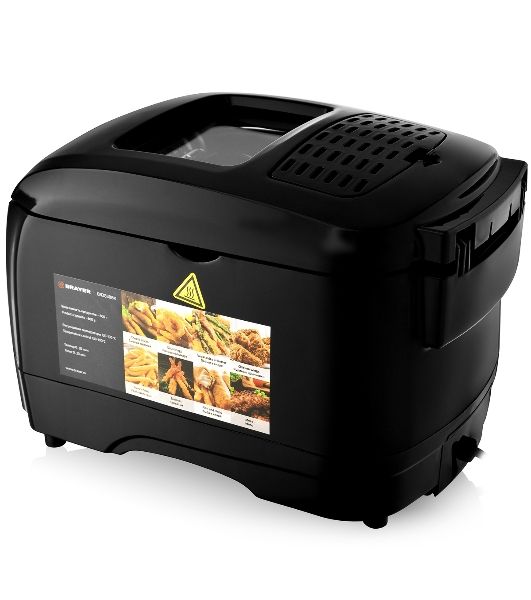 Фритюрница BRAYER 2830BR-BK чёрный, 1800 Вт, 3 л, 0.6 кг, съёмная чаша, таймер