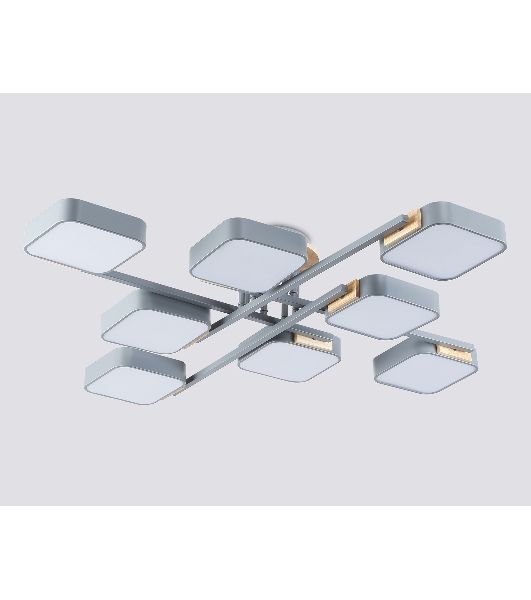 Светильник Ambrella light FL4889/8 GR/WD серый/дерево 144W 3000-6000K 960*960*160 (без ПДУ)