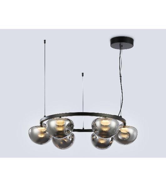 Подвесной светодиодный светильник Ambrella light LH12003/6 BK/GD/SM черный/золото/дымчатый 36W 3000K D760*175