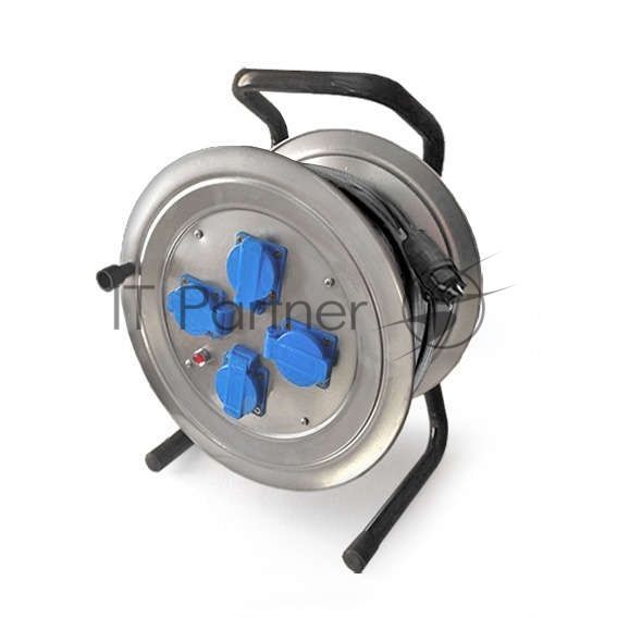 Удлинитель Союз ТМ сил. на металл. катушке с 4 гн. 4000 Вт з/к КГ IP-44 30 м 481S-4003