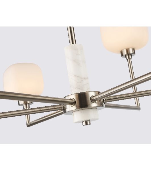 Люстра Ambrella light LH53001/6 SN/FR сатин никель/белый матовый G9*6 max 40W D690*680