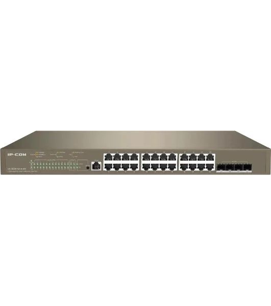 Коммутатор управляемый PoE IP-COM G5328XP-24-410W L3, 26 портов, 24x1 Гбит/с, SFP+ 4x10 Гбит/с