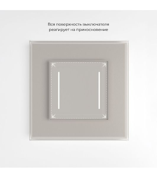 Сенсорный выключатель двухклавишный с подсветкой (дымчатый)