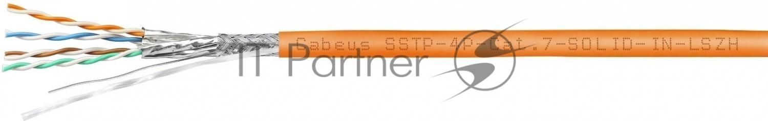 Кабель Cabeus SSTP-4P-CAT.7-SOLID-IN-LSZH кат.7 S/FTP 4 пары LSZH внутренний 305м оранжевый