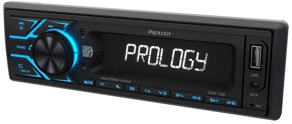 Автомагнитола Prology CMX-190, 1 DIN, Bluetooth, USB Type-A, AUX, пульт ДУ