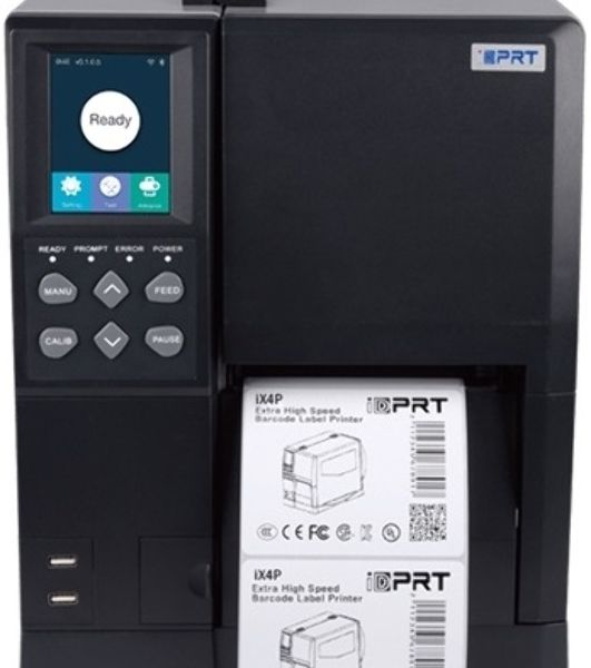 Принтер этикеток термотрансферный iDPRT iX4P Industrial 600 dpi, 102 мм/cек, USB, RS232, USB Host, Ethernet RJ-45, черный