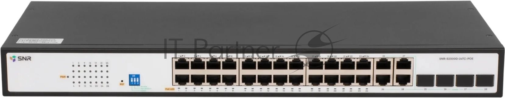 Коммутатор SNR SNR-S2300G-24TC-POE, 24×1 Гбит/с PoE + 4×1 Гбит/с Combo, управляемый