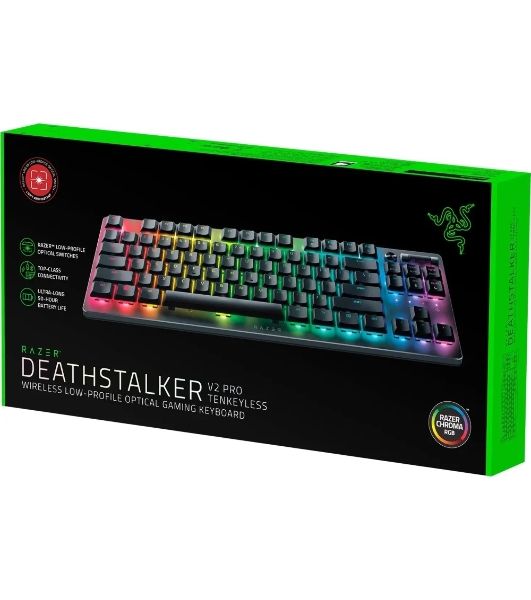 Клавиатура Razer DeathStalker V2 Pro Tenkeyless гибридная, USB Type-A, Bluetooth, радиоканал, чёрный