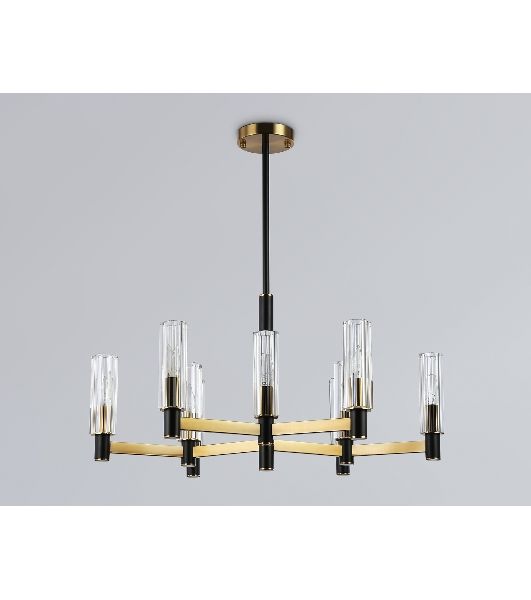 Люстра Ambrella light LH55513/9 BK/BS/CL черный/латунь/прозрачный E14*9 max 40W D760*760
