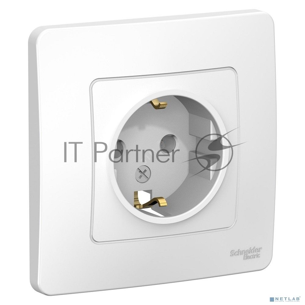 Розетка СП Blanca 16А 250В без шторок с заземл. бел. SchE BLNRS001011