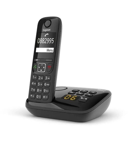 Радиотелефон Dect Gigaset AS690A черный автооветчик АОН