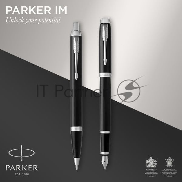 Набор ручек Parker IM Core FK221 (CW2093215) черный CT сталь нержавеющая, подарочная коробка ручка перьевая, ручка шариковая