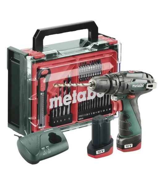 Дрель-шуруповерт Metabo PowerMaxx SB Basic, 12 В, 2 Ач, 34 Нм, щеточный, ударный