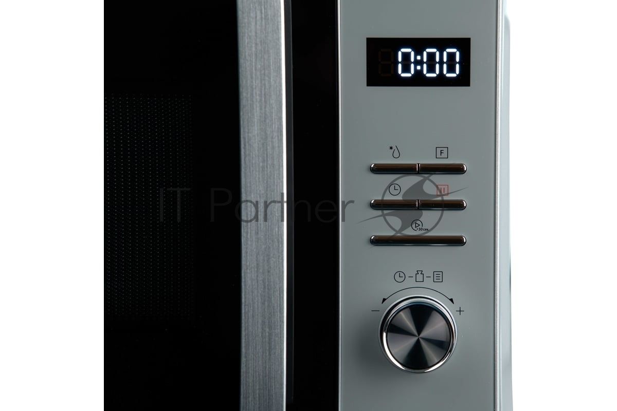 Микроволновая печь General Electronics GE-DS525S серебро, 25 л, 900 Вт, переключатели — электронный