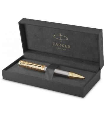 Ручка шариковая Parker Ingenuity Pioneers K571 (2200952) Arrow Grey GT M, черные чернила, подарочная коробка