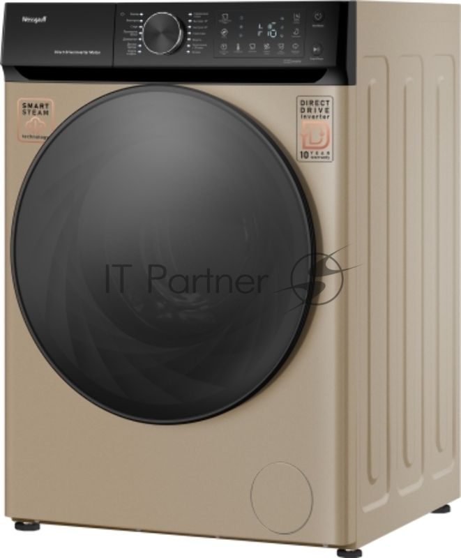 Стиральная машина Weissgauff WM 59411 Direct Drive Inverter Steam Champagne золотистая, загрузка фронтальная 11кг, 1400 об/мин., класс: A+++