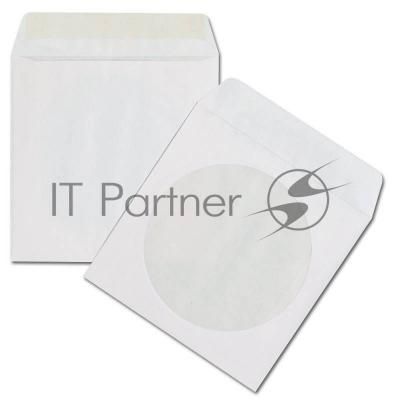 Конверт 201070 CD 125x125мм с окном белый силиконовая лента 80г/м2 (pack:1000pcs)