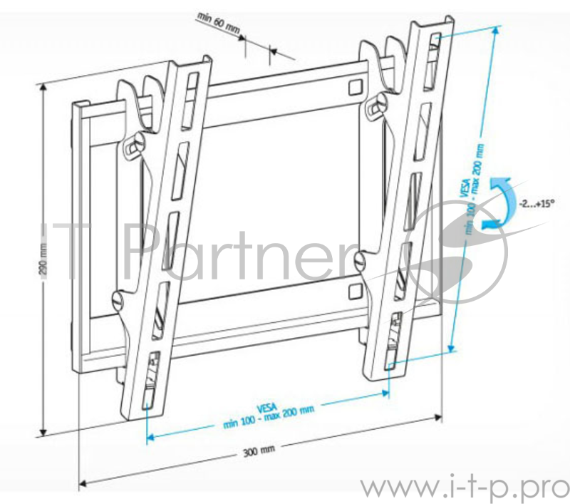 Кронштейн для телевизора Holder LCD-T2609 черный 22"-47" макс.40кг настенный наклон