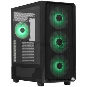 Компьютерный корпус Montech X5 черный без БП ATX 4x120мм 1xUSB2.0 1xUSB3.0 audio bott PSU