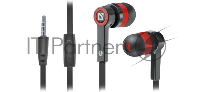 Наушники Defender Pulse 420 черный/красный