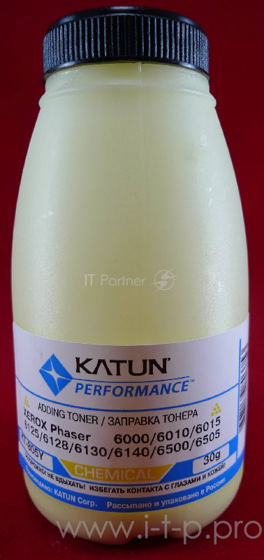 Тонер Xerox Phaser 6000/6010/6015/6125/6128/6130/6140/6500/6505Yellow, химический (фл.30г.) Katun фас. России