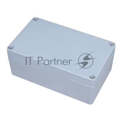 Корпус ACD XG387 Metal case IP65, 200x120x80мм, металлический, 3 отверстия (28 + 28 + 23мм) с резиновыми заглушками, серебристый, совместим с Raspberry Pi 3B, 3B+, 4, Orange Pi