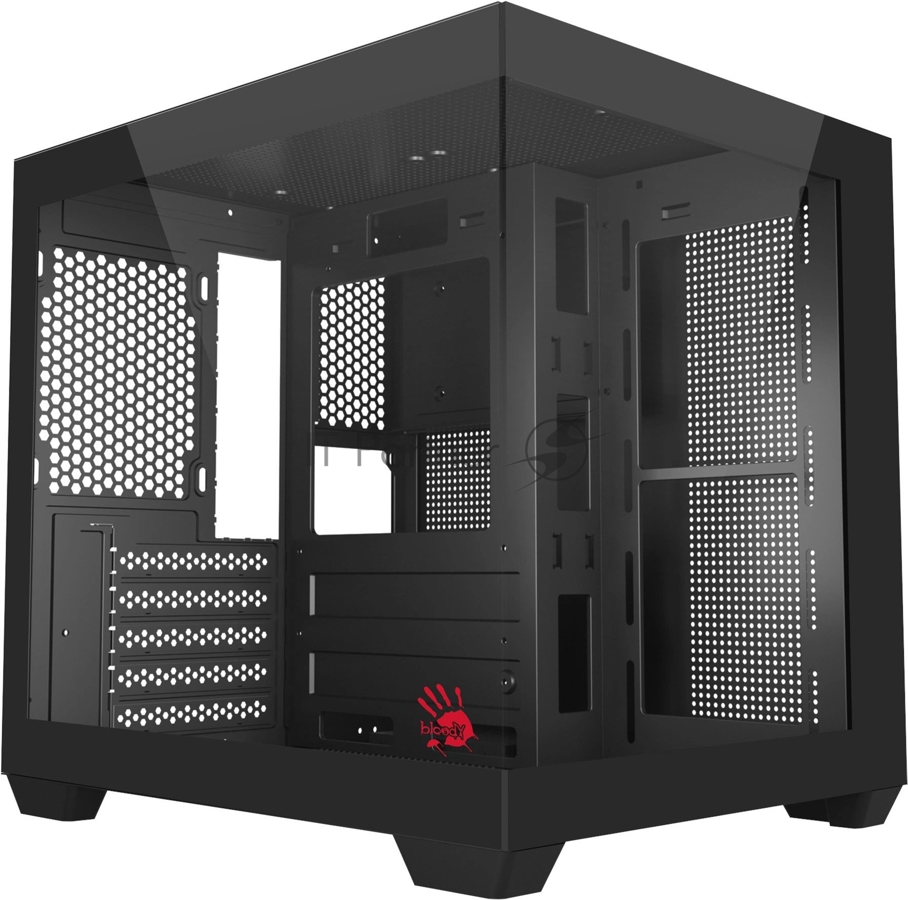 Компьютерный корпус Bloody CC-121 черный без БП mATX 7x120мм 1xUSB 2.0 1xUSB 3.0 audio