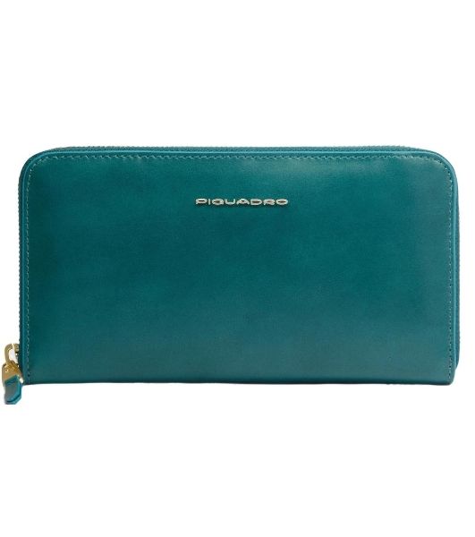 Кошелек женский Piquadro Blue Square PD1515B2R/OT3 синий петроль натур.кожа