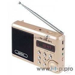 Радиоприемник PERFEO мини-аудио Sound Ranger, УКВ+ FM, MP3 (USB/TF), USB-audio, BL-5C 1000mAh, шамп.золот (SV922AU)
