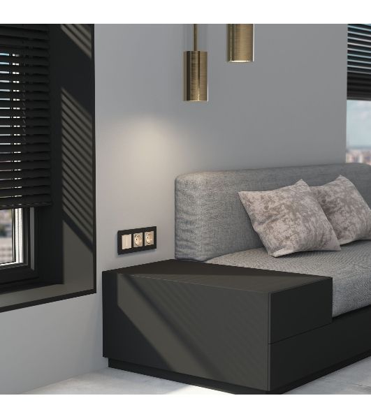 Рамка на 3 поста  AluMax (черный алюминий) W0033508