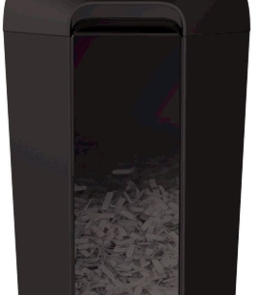 Шредер Fellowes PowerShred LX65 черный (секр.P-4)/перекрестный/10лист./22лтр./скрепки/скобы/пл.карты