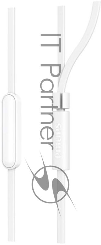 Гарнитура вкладыши Philips TAE1105WT/00 1.2м белый проводные в ушной раковине