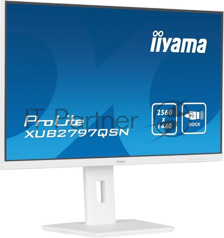 Монитор 27" Iiyama ProLite XUB2797QSN-W1 IPS 2560x1440, 100 Гц, 1 мс, 16:9, 250 кд/м², 1xHDMI, 1xDP, 3xUSB, 1xUSB-C, 1x3.5 мм, 2x2 Вт, белый