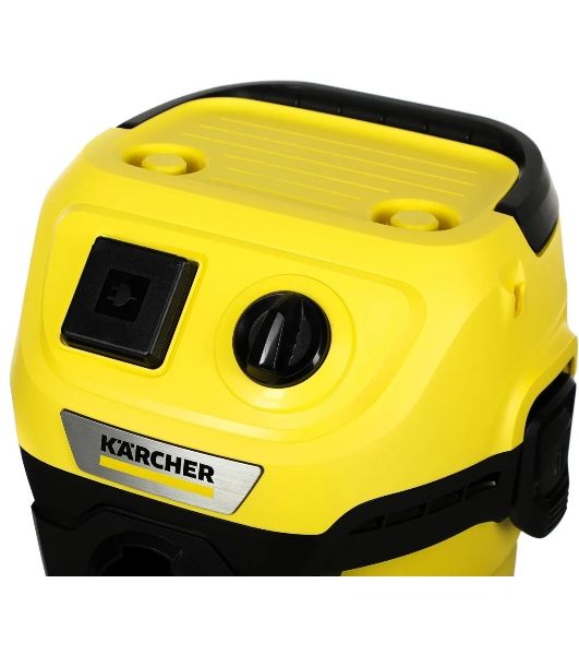 Строительный пылесос Karcher WD 3 P V-17/4/20 желтый, 1000 Вт, уборка сухая/сбор воды, пылесборник мешок/контейнер, 17 л