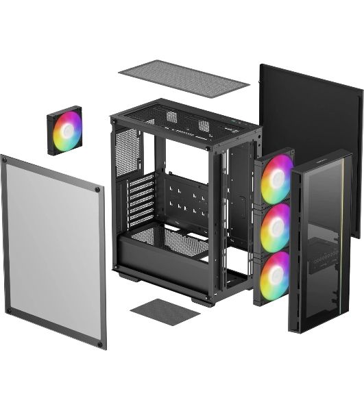 Корпус DeepCool MATREXX 55 V4 C Black, Midi-Tower, чёрный, 1 x 120 мм, 3 x 140 мм