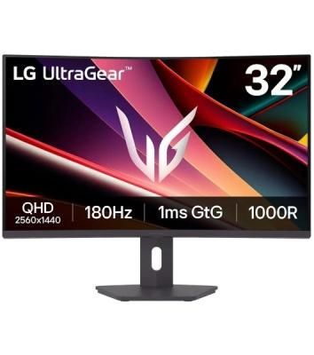 Монитор 31.5" LG 32G600A-B VA 2560x1440, 180 Гц, 1 мс, 16:9, HDR10, 300 кд/м², изогнутый (1000R), DisplayPort, HDMI 2.0 (x2), Flicker Free, трехсторонний безрамочный дизайн, поворот на 90 градусов, черный