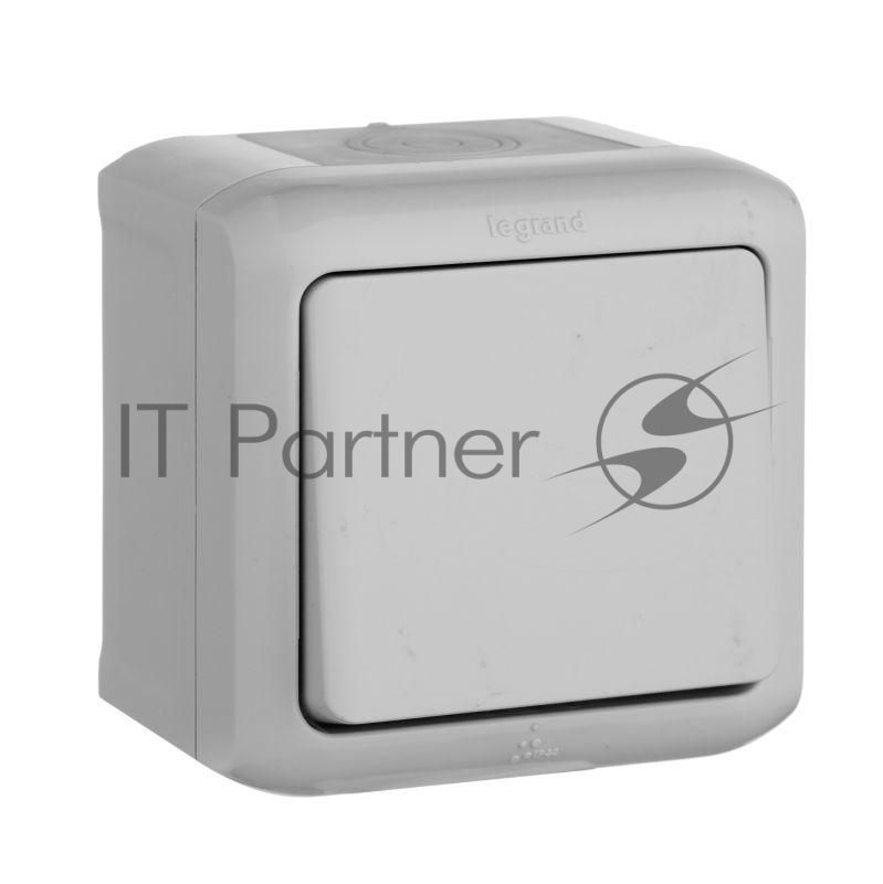 Переключатель одноклавишный IP44 (Серый) Legrand 782334