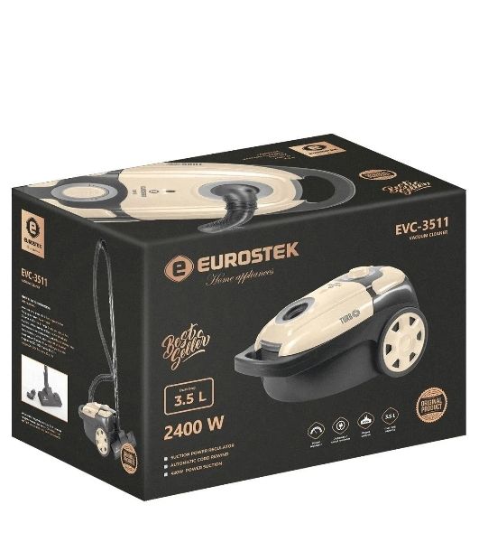 Пылесос Eurostek EVC-3511 бежевый, 420/2400 Вт, уборка сухая, пылесборник мешок 3,5 л