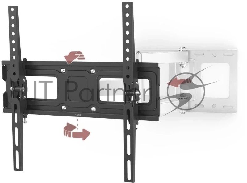 Кронштейн для телевизора Hama 00220856 черный 32"-65" макс.35кг настенный поворотно-выдвижной и наклонный