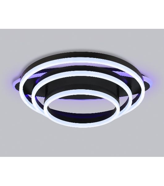 Потолочный светодиодный светильник FA8524 BK черный 146W 3000K-6400K+RGB 560*500*150 (ПДУ РАДИО 2.4G)
