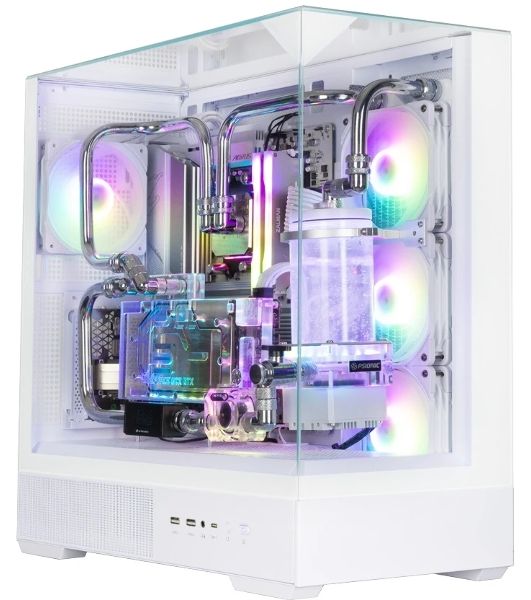 Компьютерный корпус ZALMAN P40 Prism Plus, ATX, белый, WINDOW, 3xCombo (3.5'' or 2.5"), 1xUSB TYPE-C, 2xUSB 3.0, SIDE 3x120мм ARGb, REAR 1x120мм ARGb