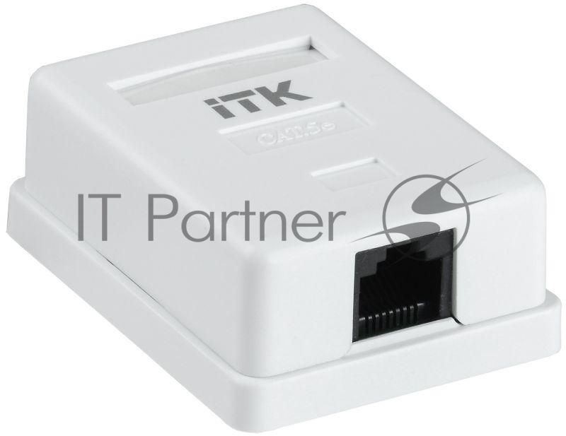 Настенная информационная розетка RJ45 8P8C, кат.5Е, UTP, 1-порт, белая