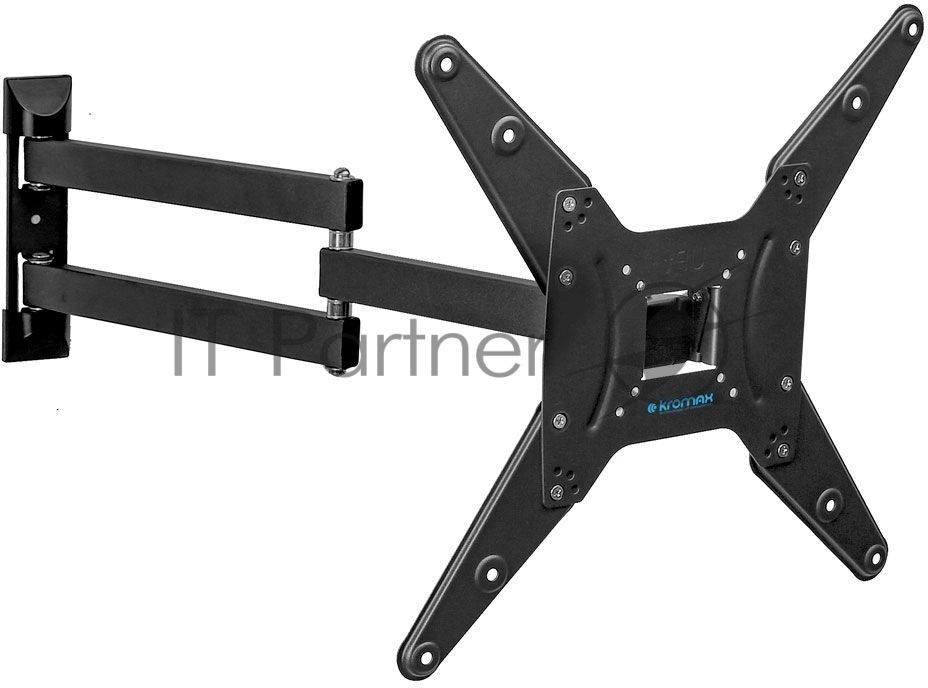 Кронштейн для телевизора Kromax OPTIMA-410 g/t 4 шт/уп. Кр. стал. наст. для TV 14"-65", max 30 кг. 4 ст св., нак. +5-12°, пов. ±90°, от ст. 62-690 мм, max VESA 400x400 мм.
