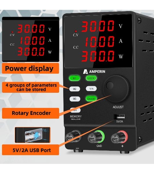 Лабораторный блок питания программируемый Amperin AI-MW3010 30V, 10A, 0,3 кВт